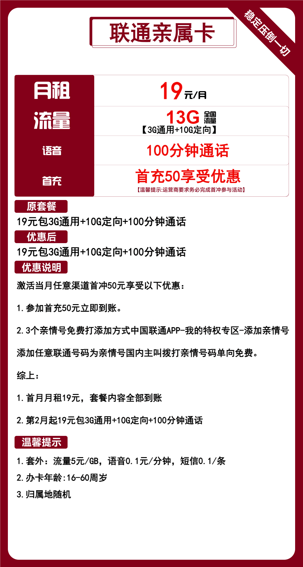 魔卡之家，联通亲属卡资费套餐介绍