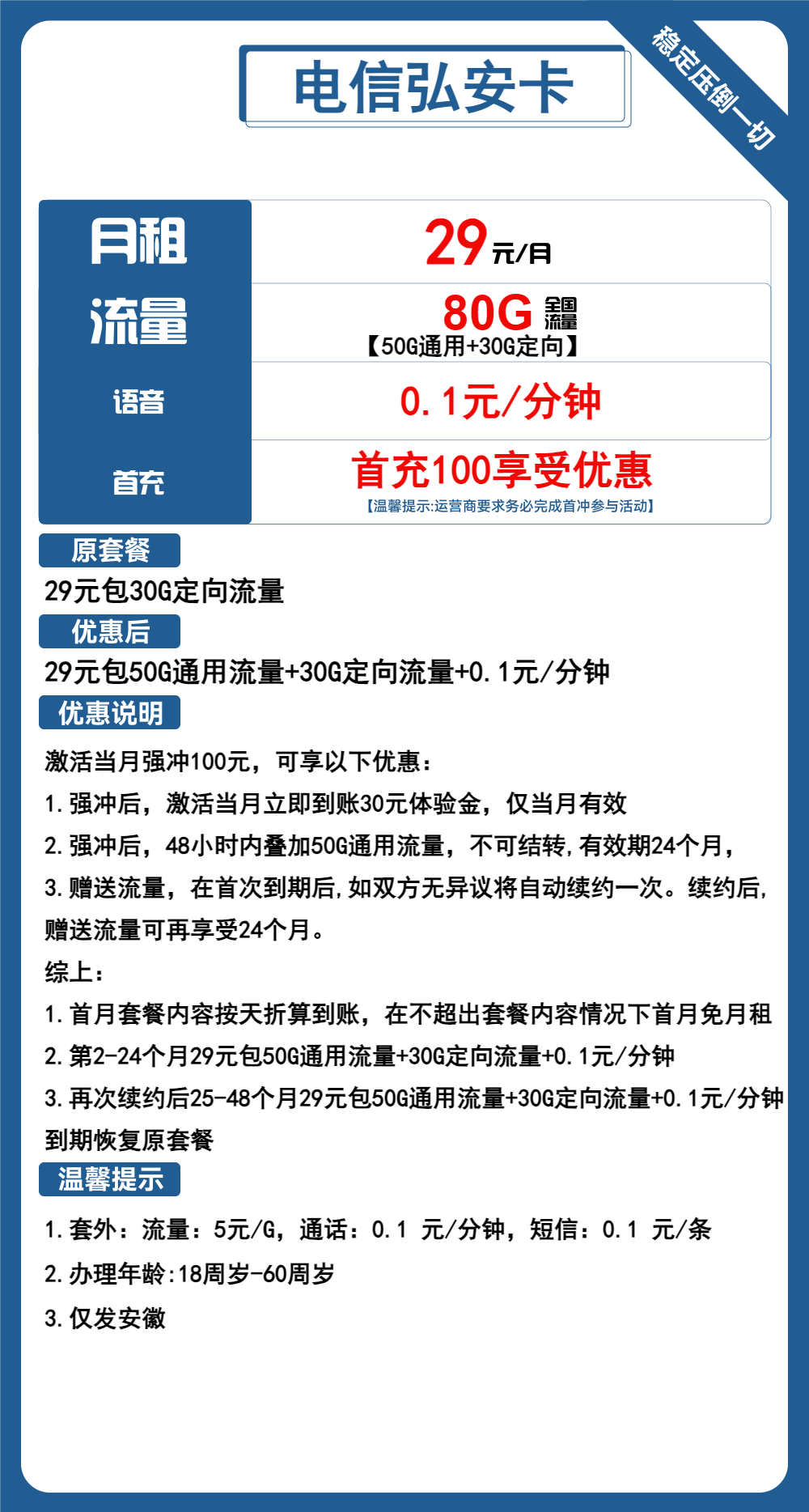 魔卡之家，电信弘安卡资费套餐介绍