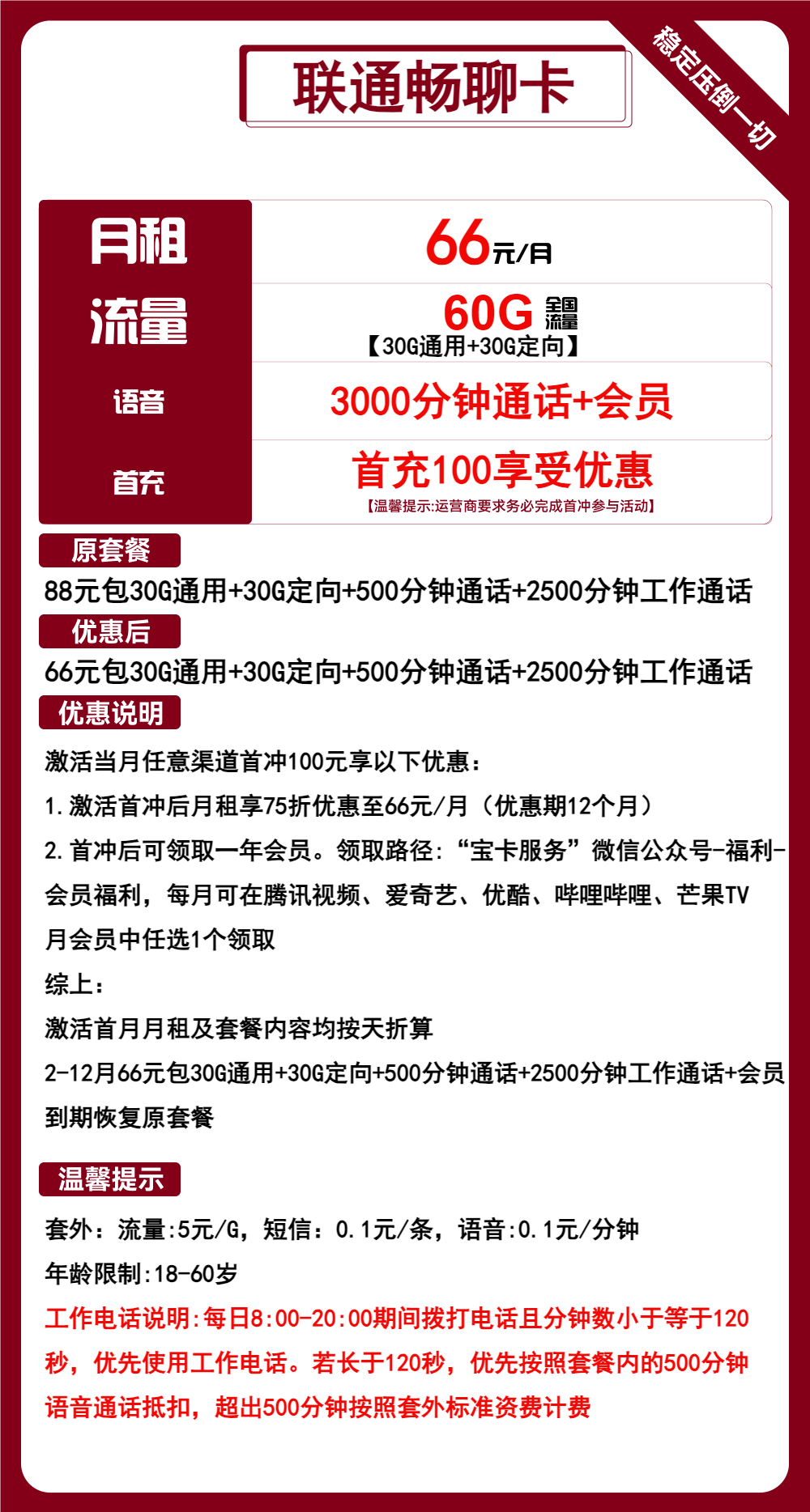 魔卡之家，联通畅聊卡资费套餐介绍