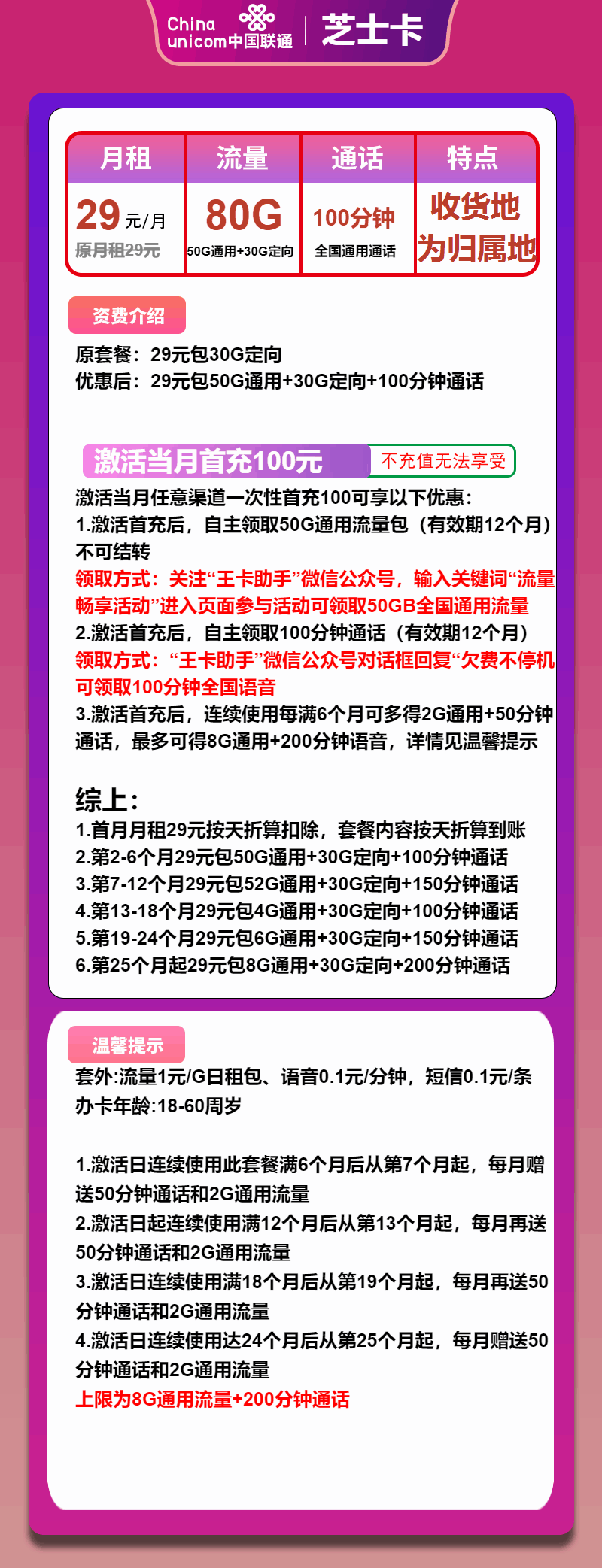 魔卡之家，联通芝士卡资费套餐介绍