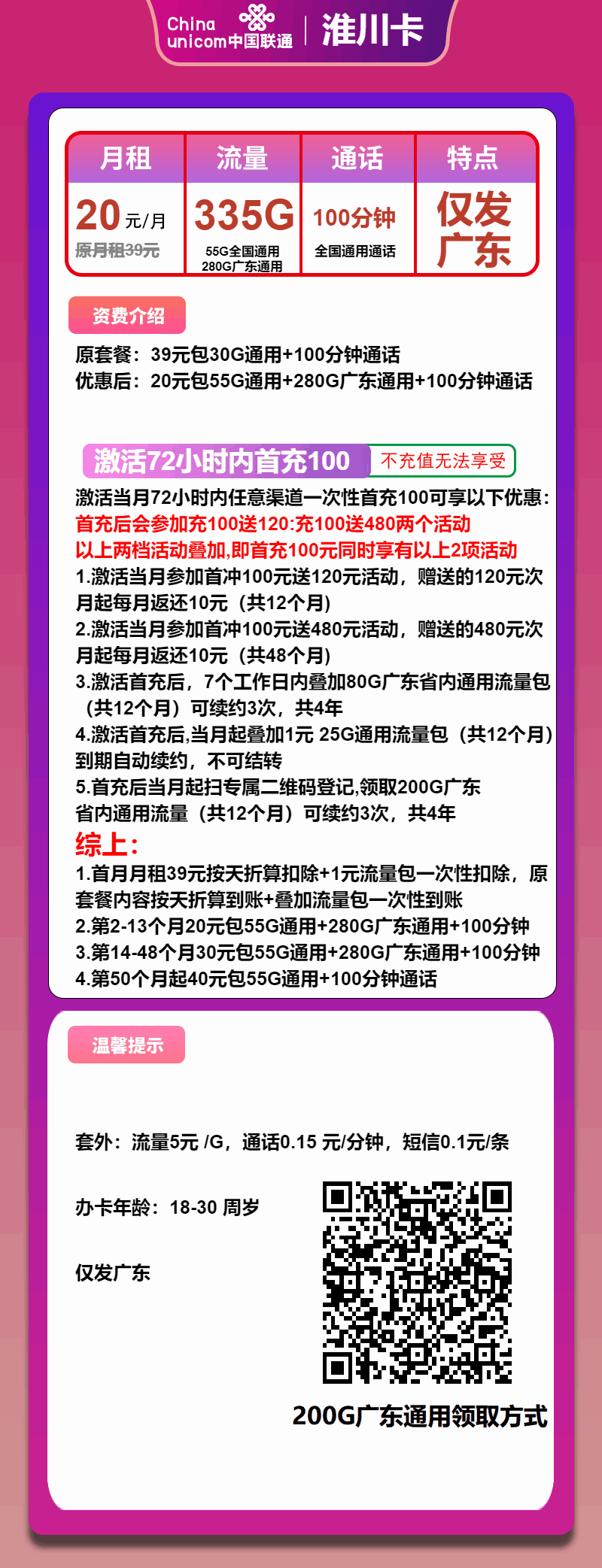 魔卡之家，联通淮川卡资费套餐介绍