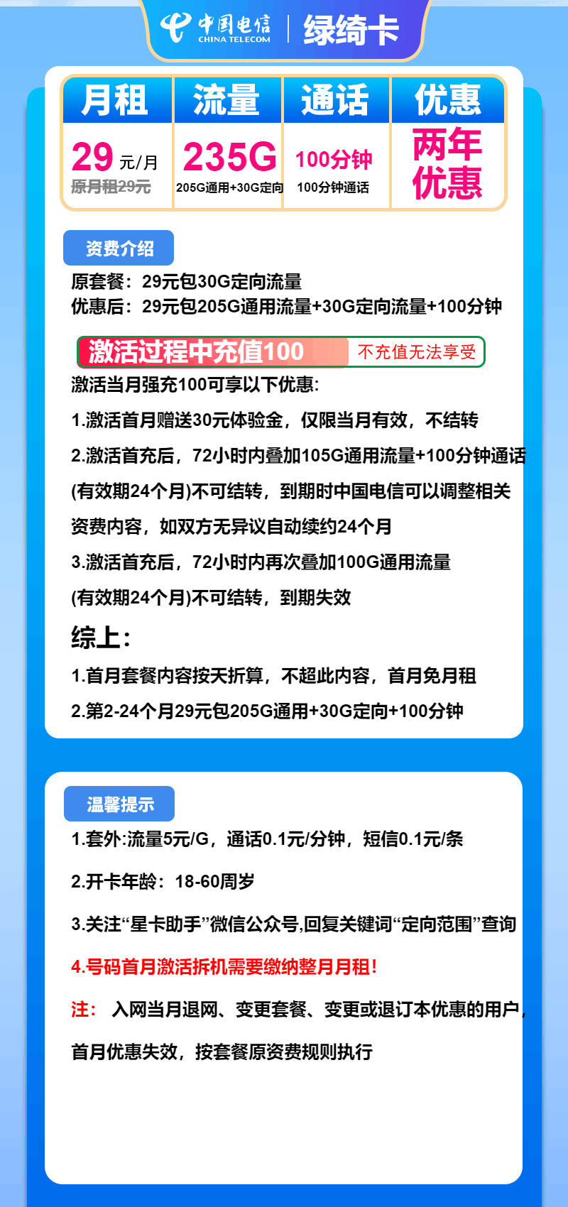 魔卡之家，电信绿绮卡资费套餐介绍